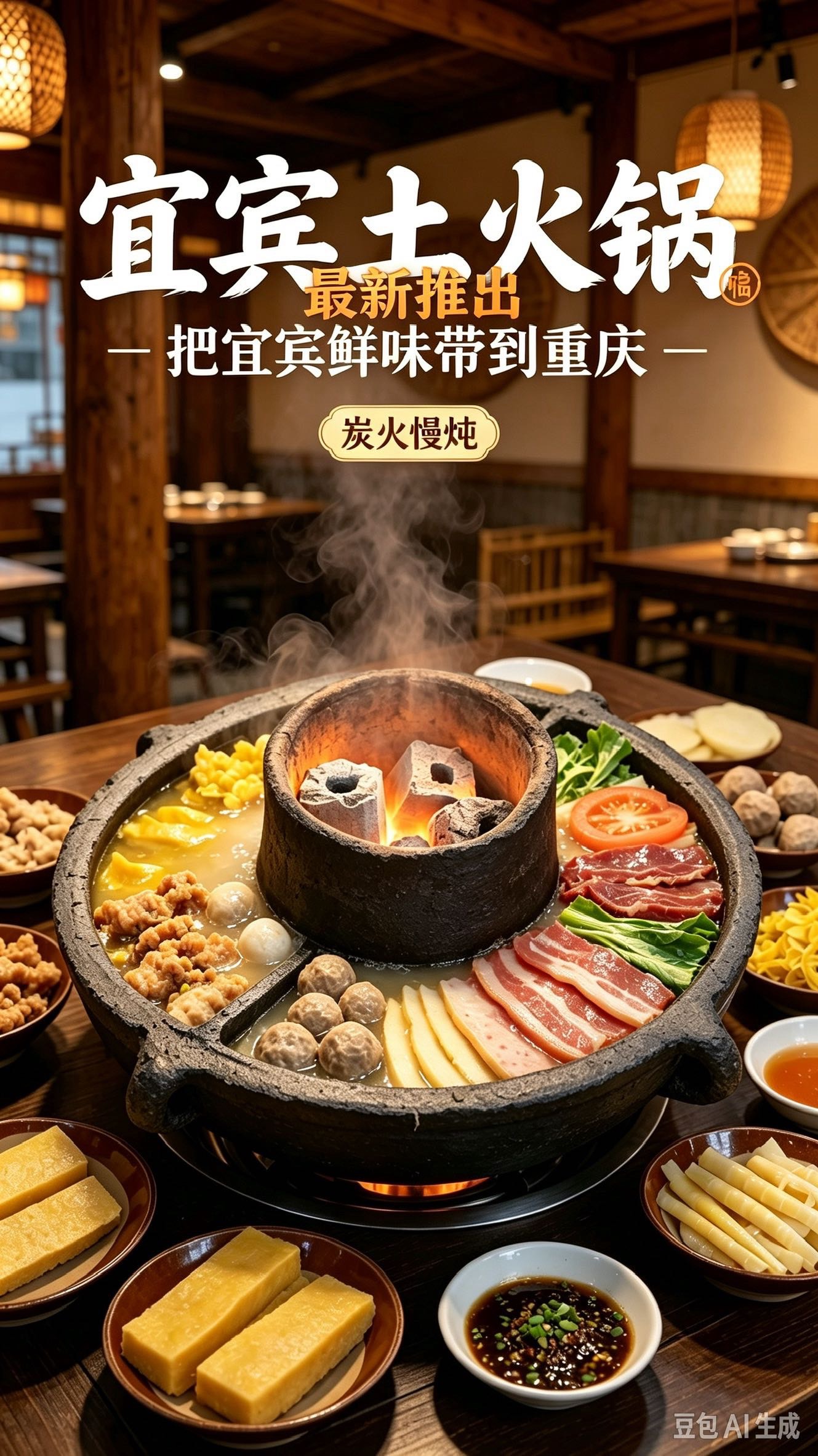 重庆门店推出宜宾特色炭火土火锅